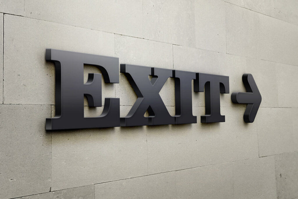 exit sign on wall